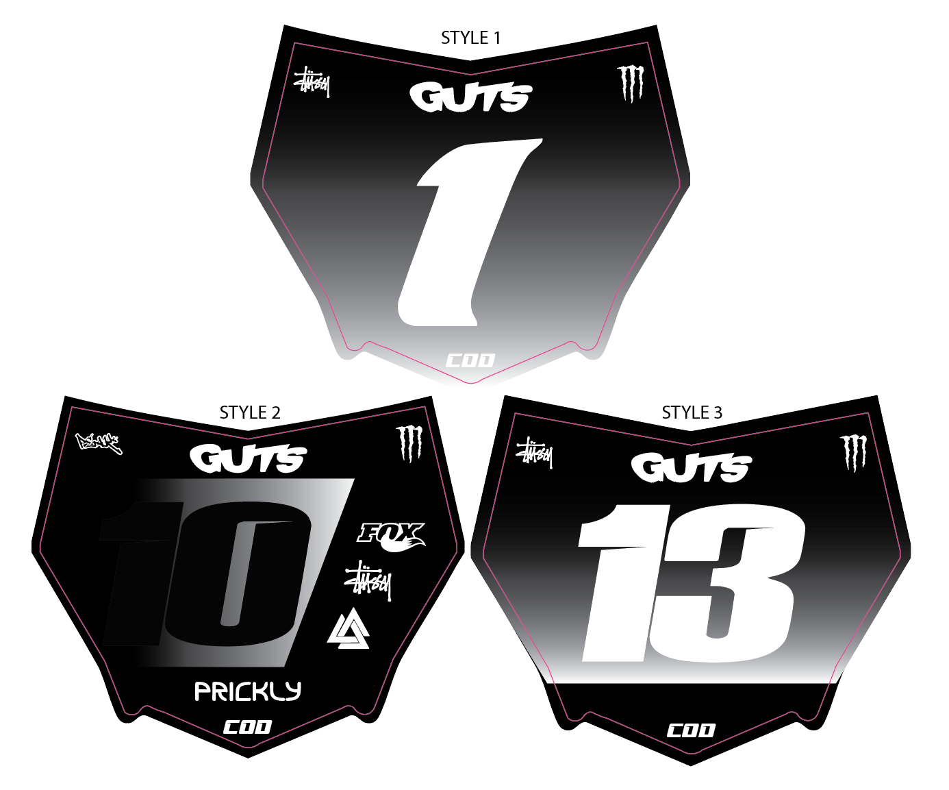 The Striker Series Motocutz Number Plate Decal