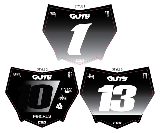 The Striker Series Motocutz Number Plate Decal